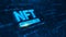 NFT nonfungible tokens concept on dark blue background