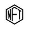 NFT symbol, non fungible token logo, black vector icon