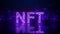 NFT Text Cyberspace Futuristic Background, Future Digital Technology Non-Fungible token Abstract Background 3d rendering