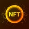 NFT token non fungible digital vector coin. NFT crypto altcoin vector digital logo