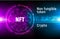 NFT token non fungible digital vector coin. NFT crypto altcoin vector digital logo