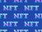 NFT token pixel art text seamless pattern. NFT non-fungible token. Digital art in blockchain technology. Design for banners