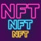 NFT word in neon in three sizes and colors