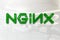 Nginx on glossy office wall realistic texture