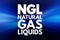 NGL - Natural Gas Liquids acronym, concept background