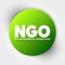 NGO - Non-Governmental Organization acronym, business concept background