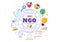 NGO or Non-Governmental Organization Vector Illustration to Serve Specific Social and Political Needs in Flat Background