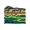 ngorongoro reserve color icon vector illustration