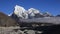 Ngozumba Glacier and high mountains Cholatse and Tobuche