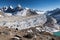 Ngozumba glacier, the largest glacier in great Himalaya