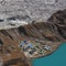 Ngozumpa Glacier. Gokyo, small village.