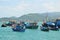 Nha Trang, Vietnam, January, 18, 2015. Nha Trang, boats against the background of Vinpearl island