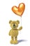 Nhi Bear with heartshaped balloon.