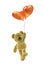 Nhi Bear with heartshaped balloon flying