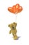 Nhi Bear with heartshaped balloon jumping