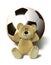 Nhi Bear relaxes with Soccer Ball