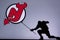 NHL Hockey Concept photo. silhouette of profesiional NHL hockey player