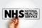 NHS National Health Service - comprehensive public-health service under government administration, acronym text concept stamp