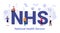 Nhs national health service concept with big word or text and team people with modern flat style - 