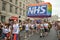 NHS professionals at the London at the Pride parade in London , England 2019