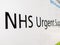 NHS Urgent support ambulance logo at University College London hospital.