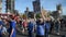 NHS workers protest for a fair pay increase in London, UK.