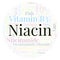 Niacin in a circle shape word cloud.