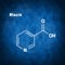 Niacin nicotinic acid molecule, vitamin B3 Structural chemical formula