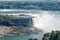 niagara falls aerial view at waterfalls on the western bank of the river in the golden horseshoe region of southern