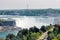 niagara falls aerial view at waterfalls on the western bank of the river in the golden horseshoe region of southern