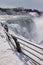 Niagara Falls footpath in winter time.