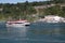 NIAGARA FALLS,NEW YORK,USA - JUNE 12,2018 :People Travel on Maid of the Mist Tour Riders in niagara waterfall NEW YORK,USA.