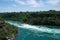 NIAGARA FALLS, ONTARIO, CANADA - MAY 21st 2018: Whirlpool Aero car carrying riders across the Niagara Whirlpool