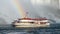 Niagara Falls tourists boat. Rainbow.