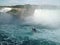 Niagara falls, view from Canada with a beautiful blue sky