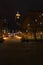 Niagara Square with the lights on during the night in Buffalo in New York