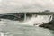 Niagra Falls Canada 06.09.2017 Panoramic view of Rainbow Bridge near Niagara Falls border america to canada