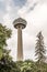 Niagra Falls Canada 06.09.2017 Skylon observation tower overlooks both American Falls and Horseshoe Falls Ontario