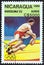 NICARAGUA - CIRCA 1989: A stamp printed in Nicaragua from the `Olympic Games, Barcelona 1992` issue shows Wrestling, circa 1989.