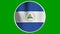 Nicaragua Circular Flag Loop - Realistic 4K flag waving in the wind.