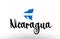 Nicaragua country big text with flag inside map concept logo