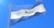 Nicaragua flag waving at wind with blue sky in slow, loop