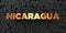 Nicaragua - Gold text on black background - 3D rendered royalty free stock picture