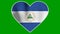 Nicaragua Heart Love Flag Loop - Realistic 4K flag waving in the wind