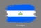 Nicaragua official flag in shape of brush stroke
