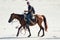 Nicaraguan Cowboy on Horseback along a Beach.