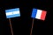 Nicaraguan flag with French flag on black