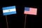 Nicaraguan flag with USA flag on black