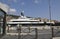 Nice, 5th september: White Luxury Yacht close up on Port Lympia from Metropole Nice