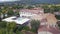 Nice aerial top view flight drone. Italy summer Country medieval Charlie House